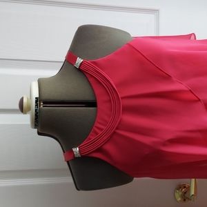 SL Fashion fuchsia pink sleeveless tiered midi dress Size 6